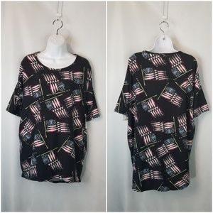 ❤ 3/$25 Lularoe Irma Patriotic Top USA Flag
